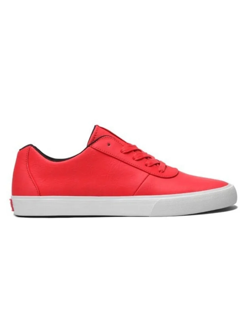 $90 Supra Cuttler Low Fashion Sneakers Chili Red Wrinkled Satin Tuf Size 9